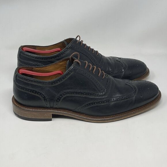 Johnston Murphy XCS Oxford Shoes Mens 10.5 M Black Leather Wingtip Waterproof - Picture 3 of 16